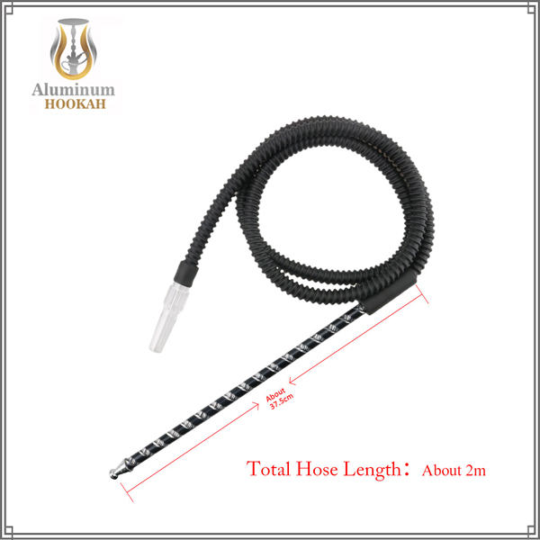 New selling one-time use long aluminum handle cheap shisha hookah hose