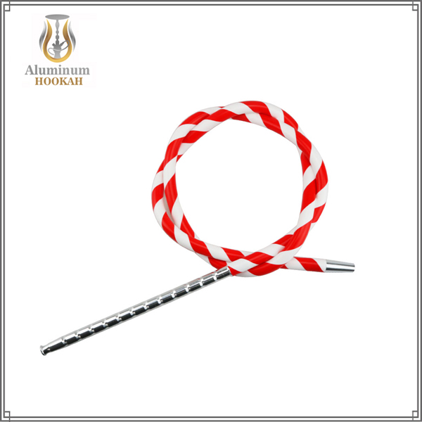 factory narguile wholesale shisha accessories silicone hookah hose with aluminum hookah handle