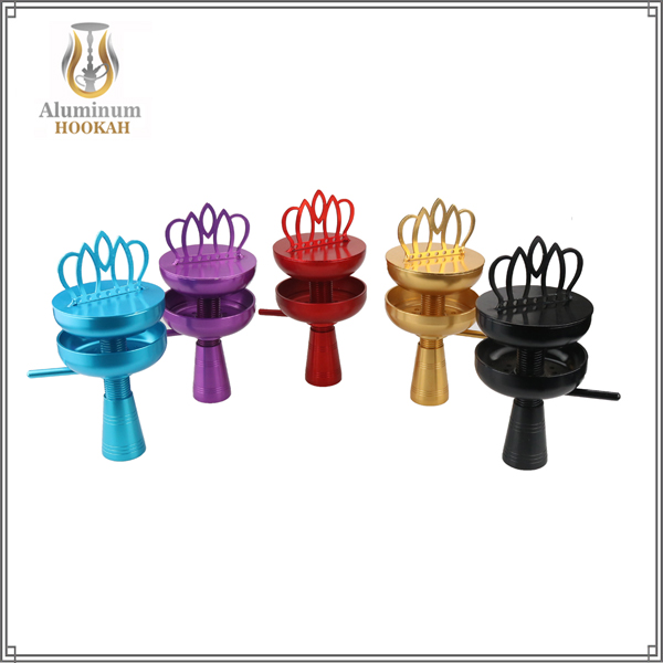wholesale glass hookah accessories colorful crown shisha bowl chicha charcoal holder