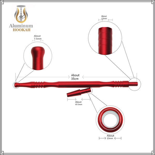 High quality aluminium hookah handle shisha hookah silicone hose Metal Mouthpiece 