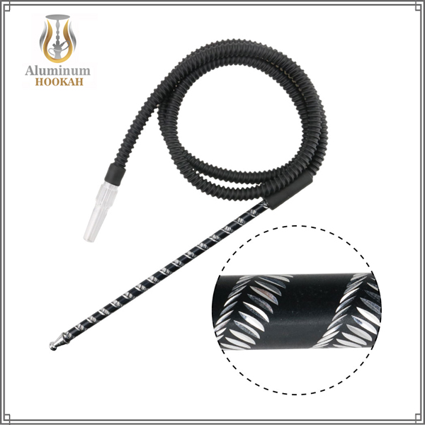New selling one-time use long aluminum handle cheap shisha hookah hose