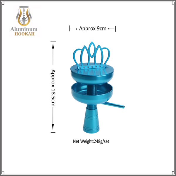 wholesale glass hookah accessories colorful crown shisha bowl chicha charcoal holder