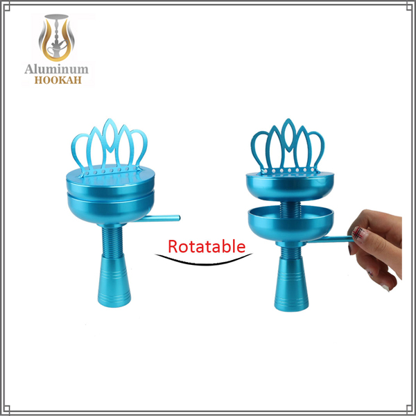 wholesale glass hookah accessories colorful crown shisha bowl chicha charcoal holder